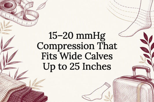 Decorative wide-calf compression title card
