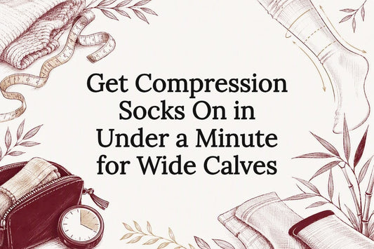 Decorative compression sock title card illustration