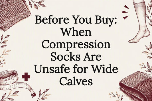 Decorative compression sock safety title card