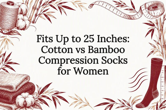 Decorative cotton and bamboo sock comparison title card