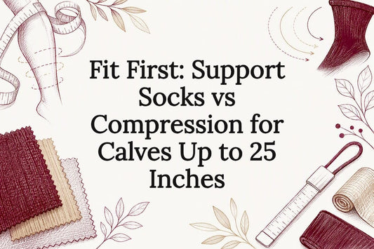 Decorative compression sock comparison title card