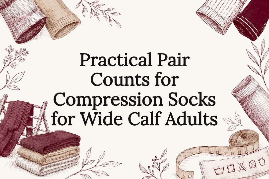 Decorative compression sock pair-count title card